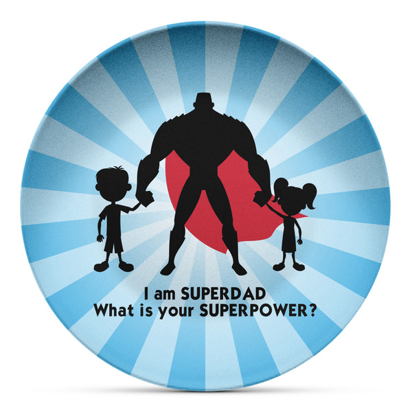 Custom Super Dad Microwave Safe Plastic Plate - Composite Polymer
