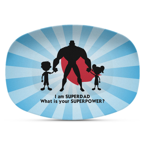 Custom Super Dad Plastic Platter - Microwave & Oven Safe Composite Polymer