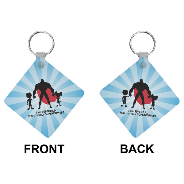 Super Dad Diamond Keychain (Front + Back)