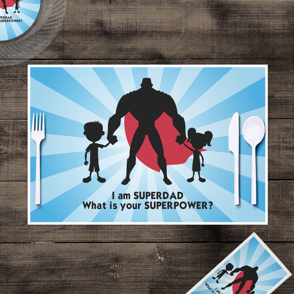 Super Dad Disposable Paper Placemat - In Context