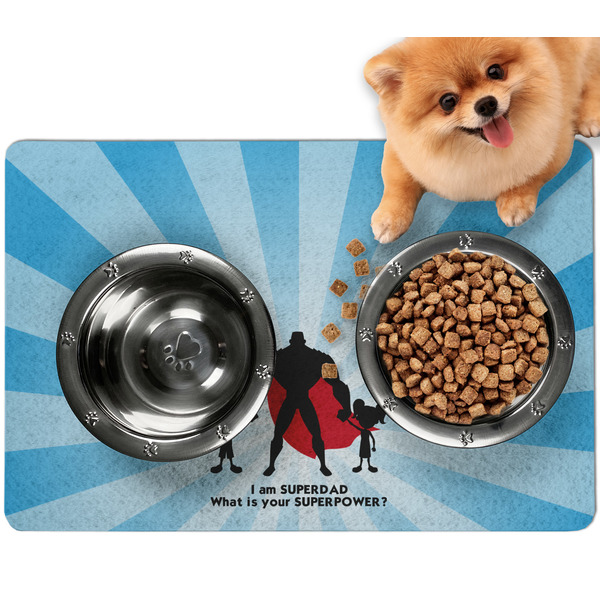Custom Super Dad Dog Food Mat - Small