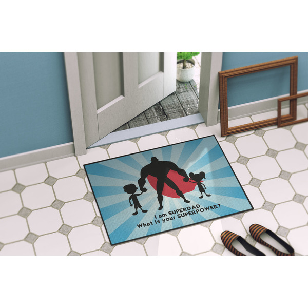 Super Dad Door Mat Lifestyle