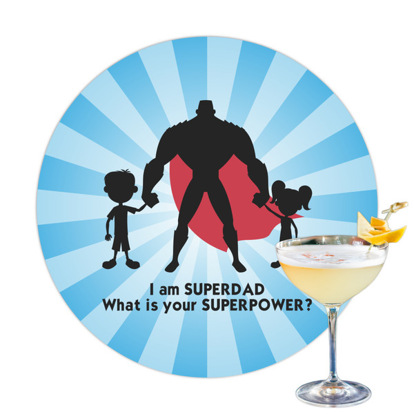 Custom Super Dad Printed Drink Topper
