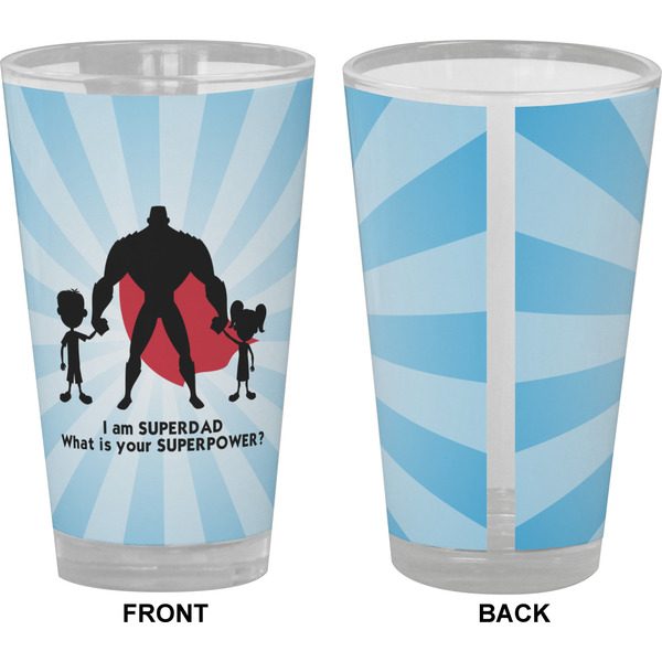 Super Dad Pint Glass - Full Color - Front & Back Views