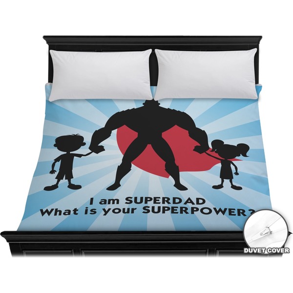 Custom Super Dad Duvet Cover - King