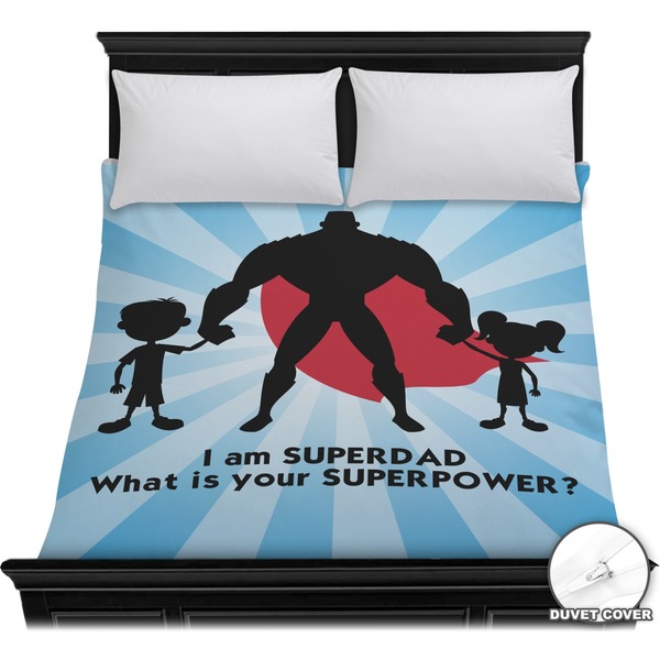 Custom Super Dad Duvet Cover - Full / Queen