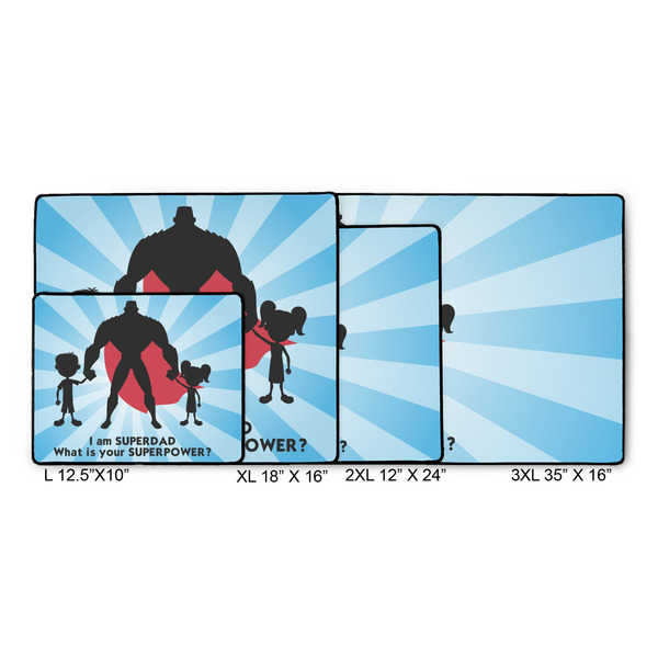 Super Dad Gaming Mats - SIZE CHART