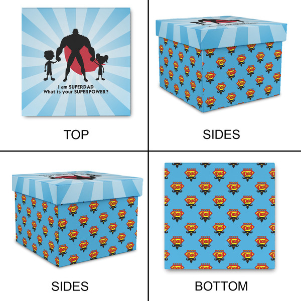Super Dad Gift Boxes with Lid - Canvas Wrapped - Large - Approval