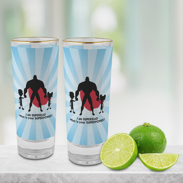 Super Dad Glass Shot Glass - 2 oz - LIFESTYLE