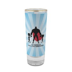 Super Dad 2 oz Shot Glass - Glass with Gold Rim