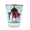 Super Dad Glass Shot Glass - 1.5 oz - with Gold Rim - Set of 4