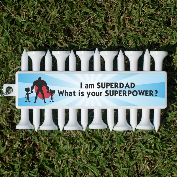 Custom Super Dad Golf Tees & Ball Markers Set