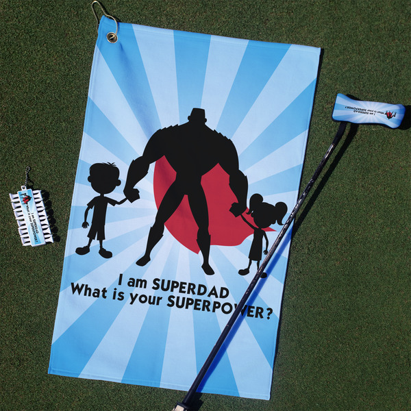 Custom Super Dad Golf Towel Gift Set