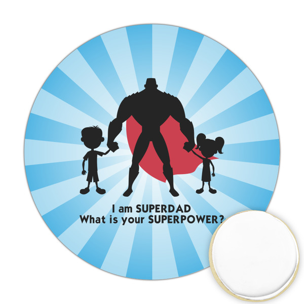 Custom Super Dad Printed Cookie Topper - 2.5"
