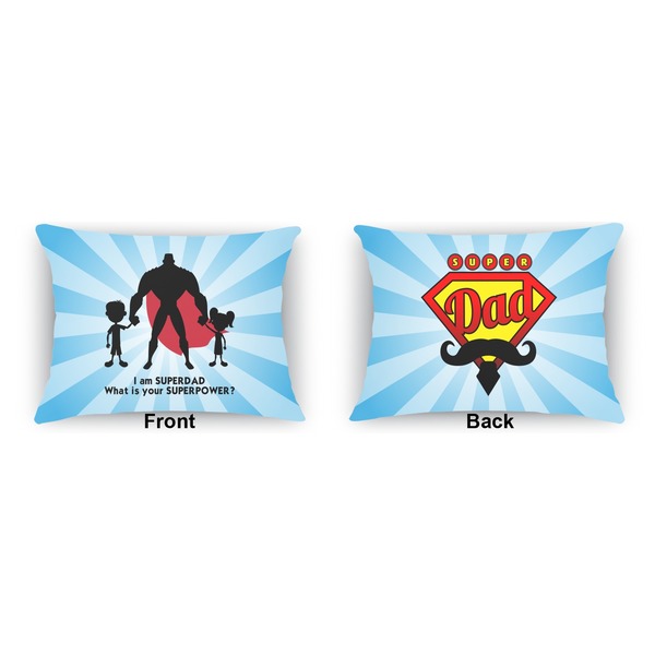 Super Dad  Indoor Rectangular Burlap Pillow (Front and Back)