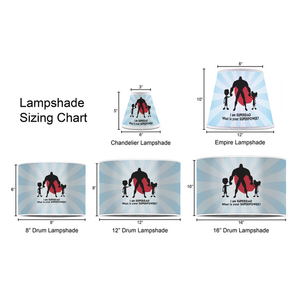 Super Dad Lampshade Sizing Chart