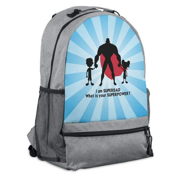 Custom Super Dad Backpack - Grey