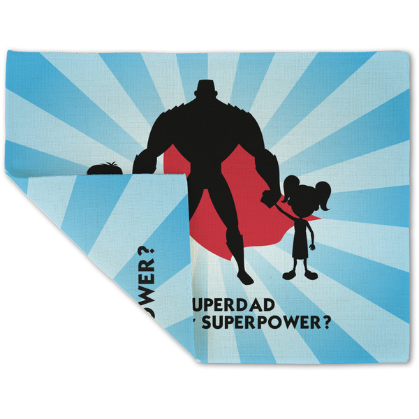 Custom Super Dad Double-Sided Linen Placemat - Single