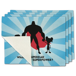 Super Dad Single-Sided Linen Placemat - Set of 4