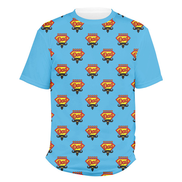 Custom Super Dad Men's Crew T-Shirt - Large