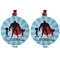 Super Dad Metal Ball Ornament - Front and Back