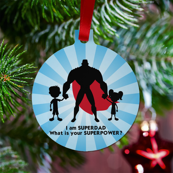 Super Dad Metal Ball Ornament - Lifestyle