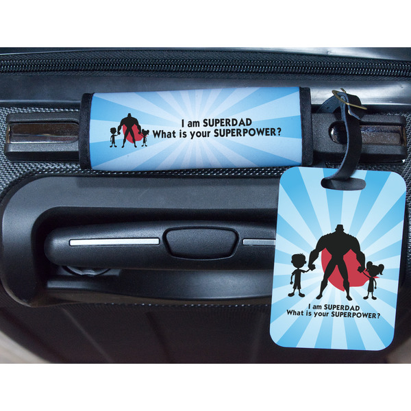 Super Dad Metal Luggage Tag & Handle Wrap - In Context