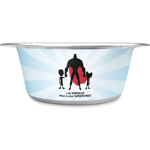 Custom Super Dad Stainless Steel Dog Bowl - Small