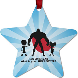 Super Dad Metal Star Ornament - Double Sided