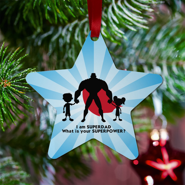 Super Dad Metal Star Ornament - Lifestyle
