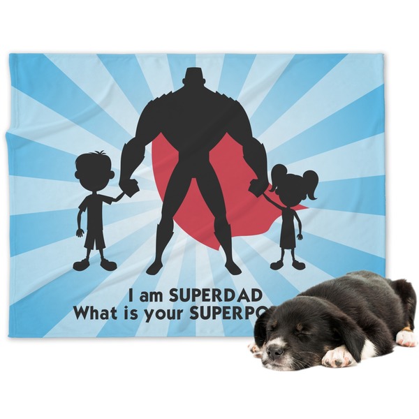 Custom Super Dad Dog Blanket - Regular