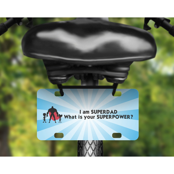 Super Dad Mini License Plate on Bicycle
