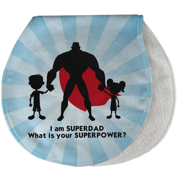 Custom Super Dad Burp Pad - Velour