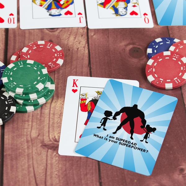 Super Dad On Table with Poker Chips