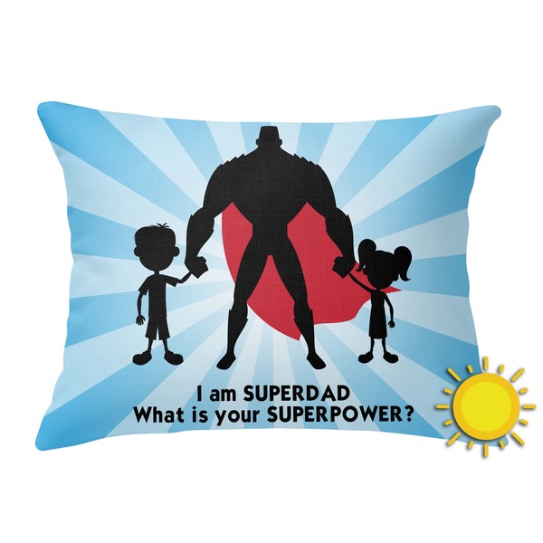 Custom Super Dad Outdoor Throw Pillow (Rectangular)