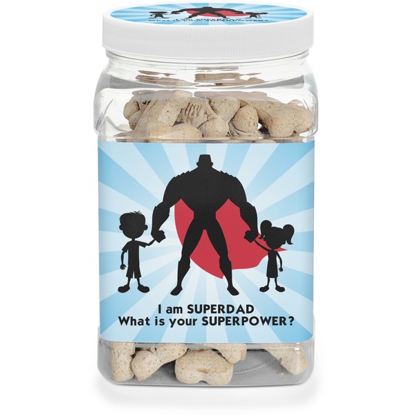 Custom Super Dad Dog Treat Jar
