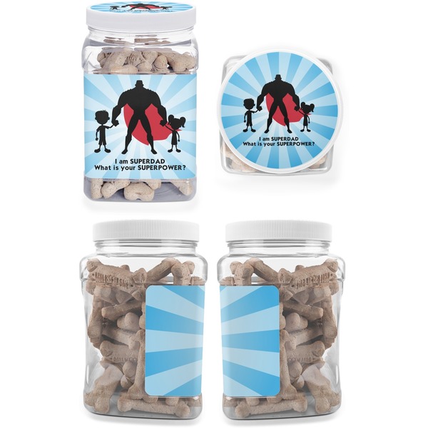 Super Dad Pet Treat Jar - Multiple Angles