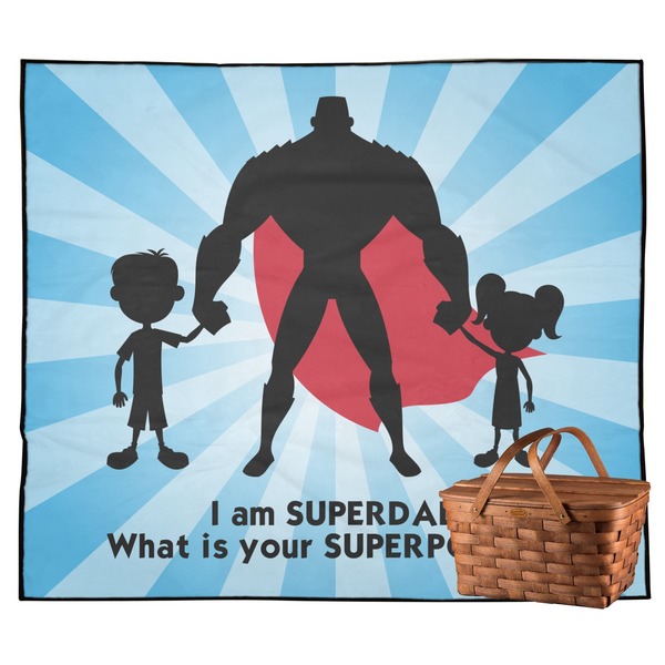 Custom Super Dad Outdoor Picnic Blanket
