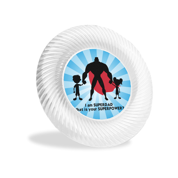Custom Super Dad Plastic Party Appetizer & Dessert Plates - 6"