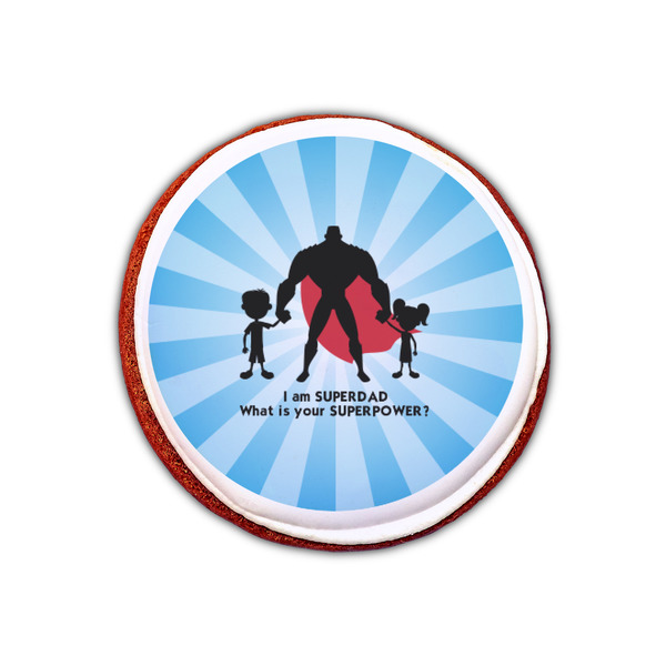 Super Dad Printed Icing Circle - XSmall - On Cookie