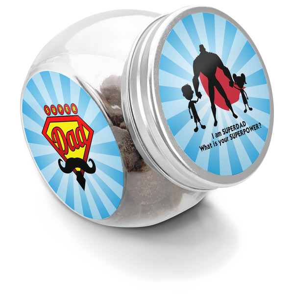 Custom Super Dad Puppy Treat Jar