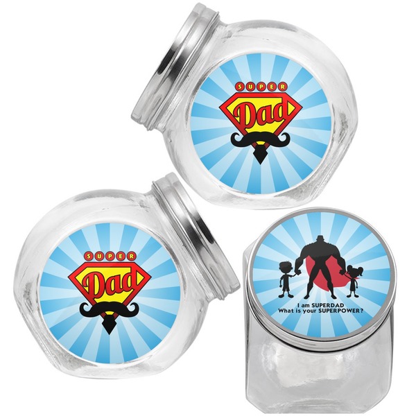 Super Dad Puppy Treat Jar - Top Left Right