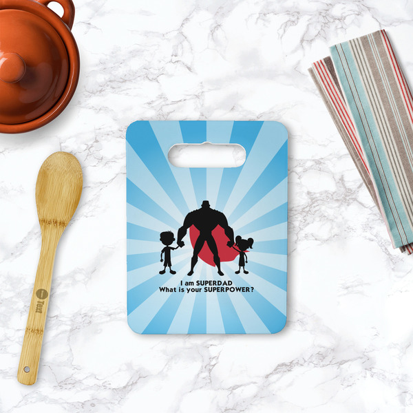 Super Dad Rectangle Trivet with Handle - LIFESTYLE