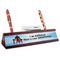 Super Dad Red Mahogany Nameplate with Business Card Holder