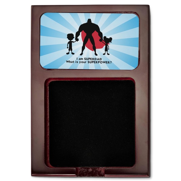 Super Dad Red Mahogany Sticky Note Holder - Flat