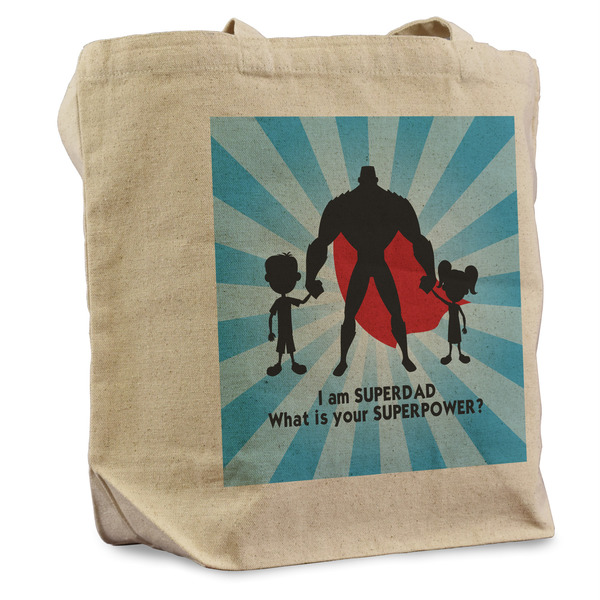 Custom Super Dad Reusable Cotton Grocery Bag - Single