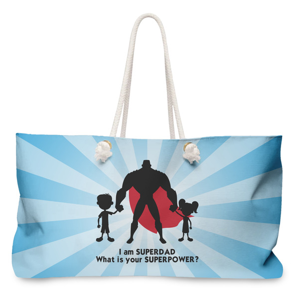 Custom Super Dad Large Tote Bag with Rope Handles