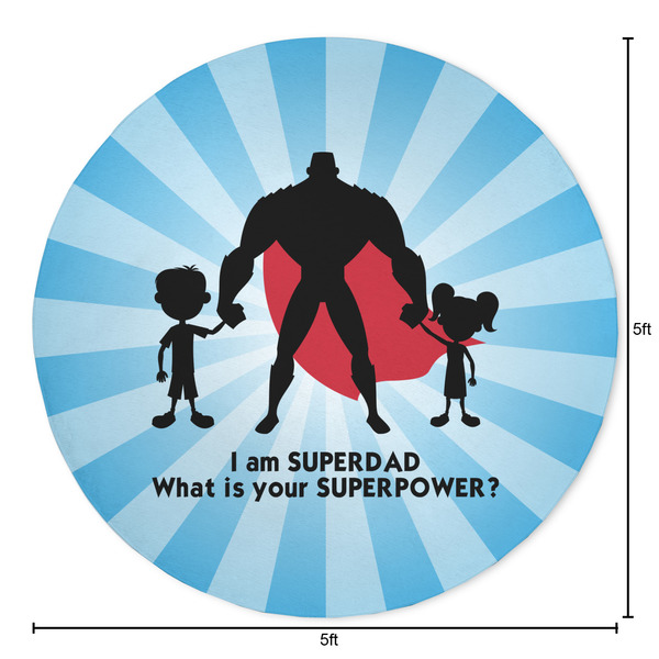 Super Dad Round Area Rug - Size