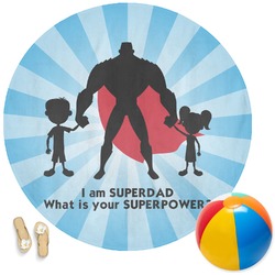 Super Dad Round Beach Towel