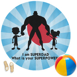 Super Dad Round Beach Towel